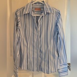 Thomas PINK V Neck Finest Cotton Button Blouse